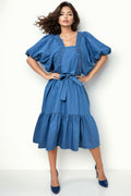 S3059 PUFF SLEEVE DRESS