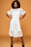 W8385 LACE DRESS (WHT, BLK) (S, M)