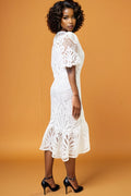 W8385 LACE DRESS (WHT, BLK) (S, M)