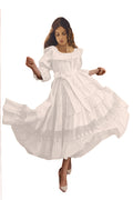 P102 TIERED COTTON DRESS (WHT, PINK, GRN)
