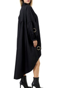 S8633 DRESS (BLK, LIME)