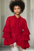 A1003 TIE NECK TOP (BLK)