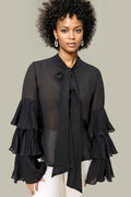 A1003 TIE NECK TOP (BLK)