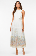 CH0226 TIE-NECK TIERED MAXI DRESS