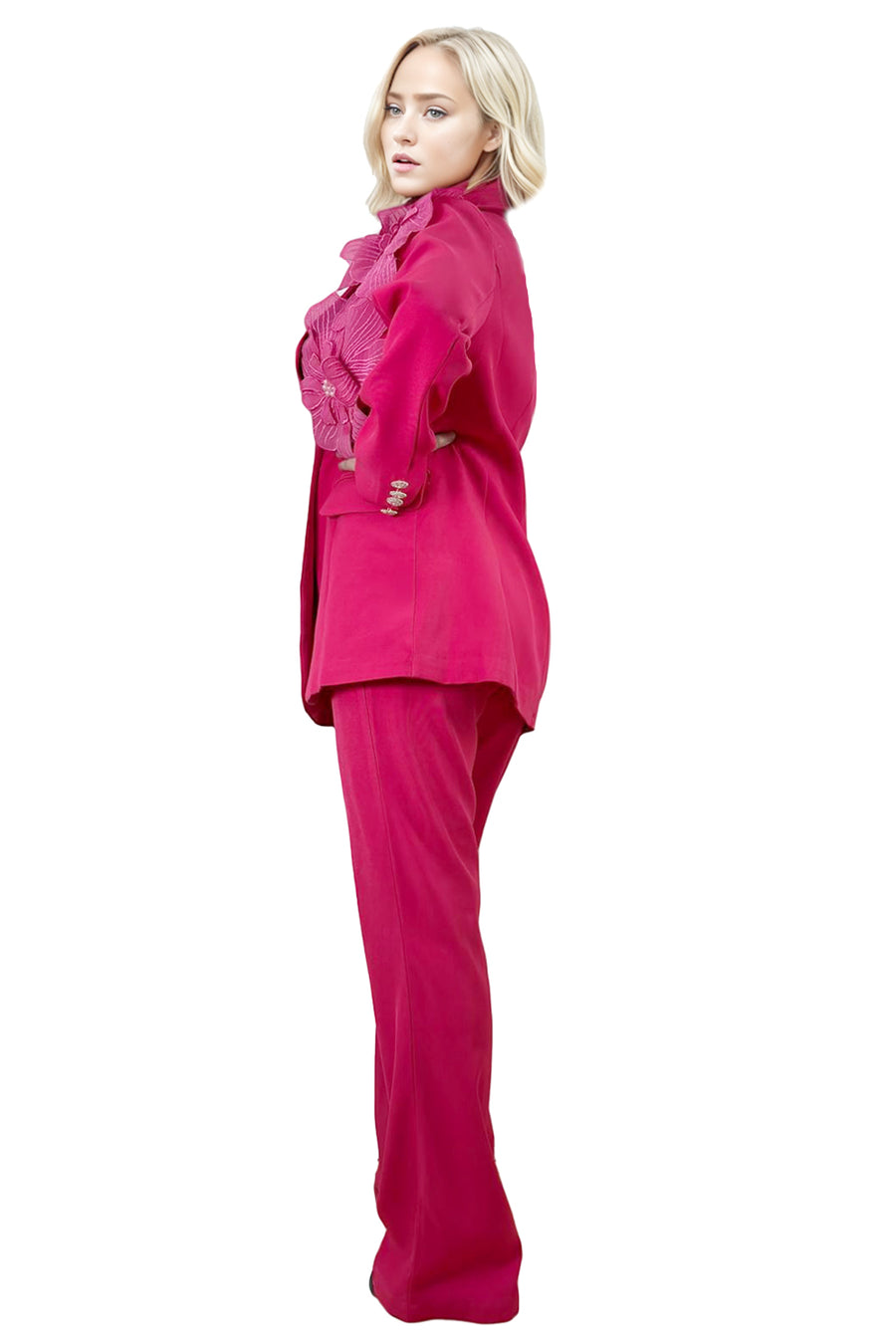 A94056 FLOWER APPLIQUE SET (WHT, PURPLE, MUSTARD, PINK)