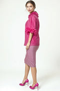BL002 LUREX BANDAGE SKIRT (WHT , PINK)