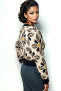 ZL506 FLORAL SWEATER (GRN, BRWN)