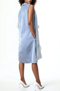 C82508 FLOWER APPLIQUE SLEEVELES MIDI DRESS
