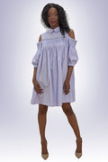 K52 DRESS (WHT, VIOLET)