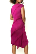 D1005 CRINKLED FRINGE DRESS