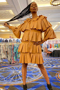X7657 DRESS (BUTTER, GRN, WINE) (S, M, XXXL)