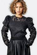 C3150 LACE PUFF SLEEVE TOP