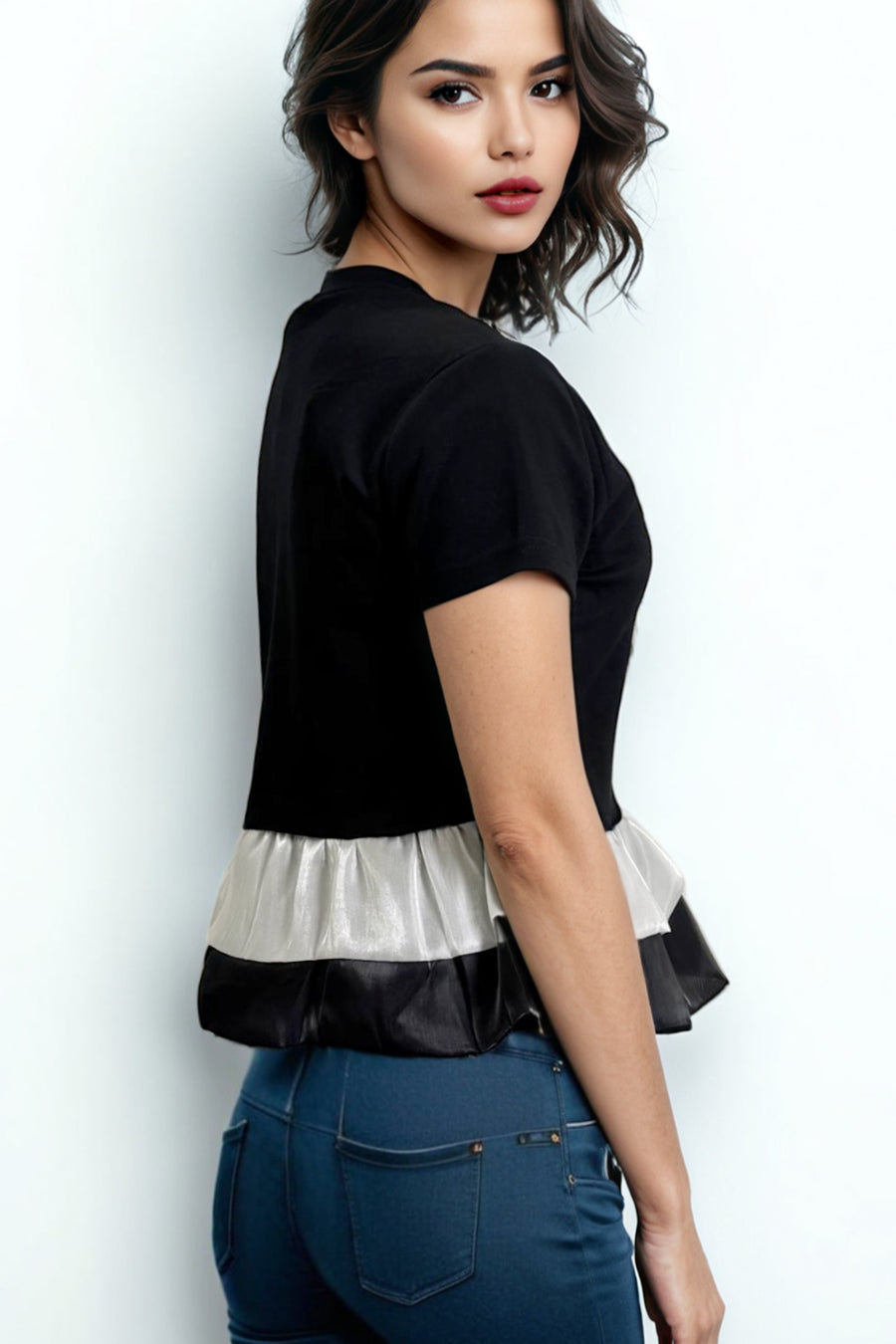 S1032 PEPLUM TEARDROP TOP