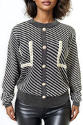 SK1073 PEARL BUTTON SWEATER