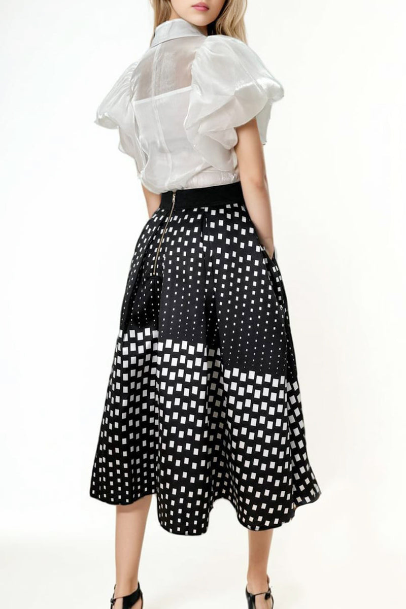 Vmnancy Nw 7 8 Skirt Skirt Ski Black Detail W Birch Animal