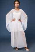 T2141 WHITE SHEER MAXI DRESS