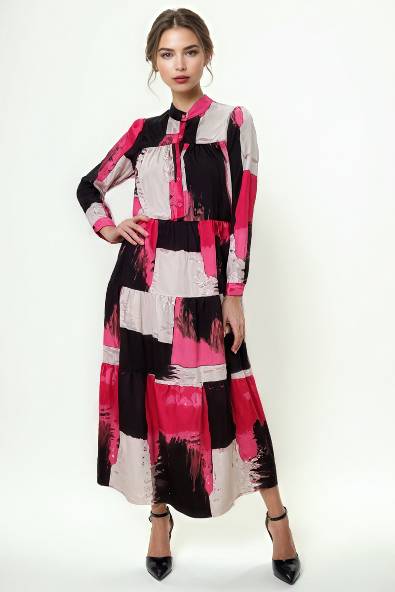 W5050 DRESS (PINK, GRN) – N by Nancy