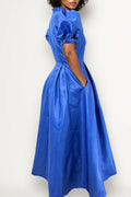 C1867 DRESS (BLUE, RED)