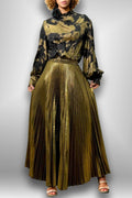 E73035 GOLD PLEATED SKIRT