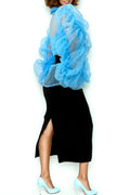 A94061 RUFFLE PUFF SLEEVE TOP
