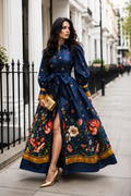 A96208 BUTTERFLY GARDEN MIKADO MAXI DRESS