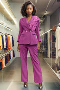 A94056 FLOWER APPLIQUE SET (WHT, PURPLE, MUSTARD, PINK)