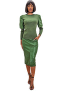 H2253 SKIRT (GRN, BLK)