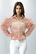 A94016 RUFFLE SLEEVE TOP
