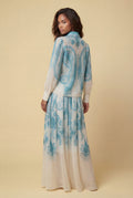 A95057AB VINTAGE PRINTED ORGANZA SKIRT SET