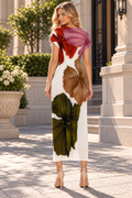 N2546 SHORT SLEEVE CRINKLED DRESS