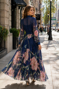 GF1045S ORGANZA BUTTTON DOWN MAXI DRESS (XS ONLY)