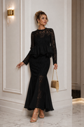 C3186AB LACE SKIRT SET (WHT, BLK)