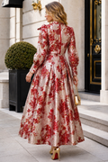 TL9058 ROSÉ BOTANICAL BROCADE TOP/ SKIRT SET