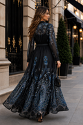 GF17882 PAISLEY GARNEN ORGANZA MAXI DRESS