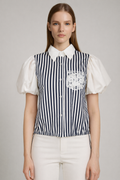 CH0230 STRIPED DRAWSTRING TOP