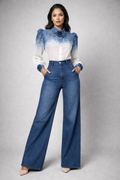 W5982 OMBRE ROSE TOP