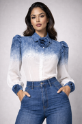 W5982 OMBRE ROSE TOP