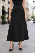 C3177 LACE POCKET A-LINE MAXI SKIRT