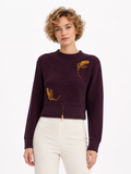ZL60922 FLORAL APPLIQUE SWEATER