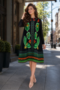 N2645 FOREST BLOOM CRINKLE MIDI DRESS