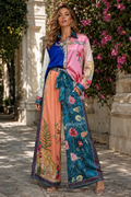 W5971AB SATIN SCARF PRINT TWO-PIECE PANTS SET