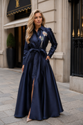 GF17810 LUXE EMBELLISHED BUTTONDOWN MAXI DRESS (PNK, NVY)