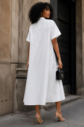 W6605 COUTURE BOW MAXI SHIRT DRESS