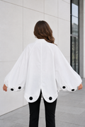 S3176 POLKA DOT SCALLOPED HEM OVERSIZED TOP