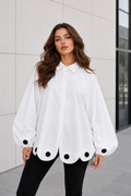 S3176 POLKA DOT SCALLOPED HEM OVERSIZED TOP