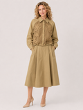 S3132 LACE DETAILED BUTTON-DOWN DRAWSTRING TOP