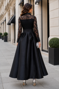 CH903 MIDNIGHT ROMANCE BEADED LACE MAXI DRESS