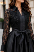 CH903 MIDNIGHT ROMANCE BEADED LACE MAXI DRESS