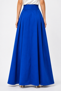 A95089 STRUCTURED PLEATED A-LINE SKIRT (WHT, BLU)