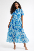 T18083 MULTI LAYERED MAXI DRESS (GRN, BLUE)